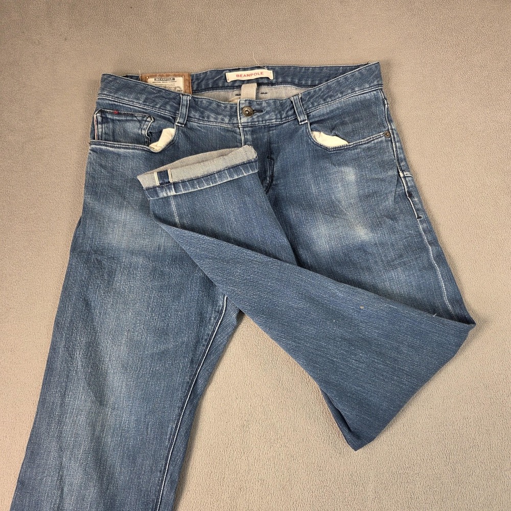 Beanpole Jeans Men 32x30 Blue Selvedge Slim Straight Medium Wash Classic